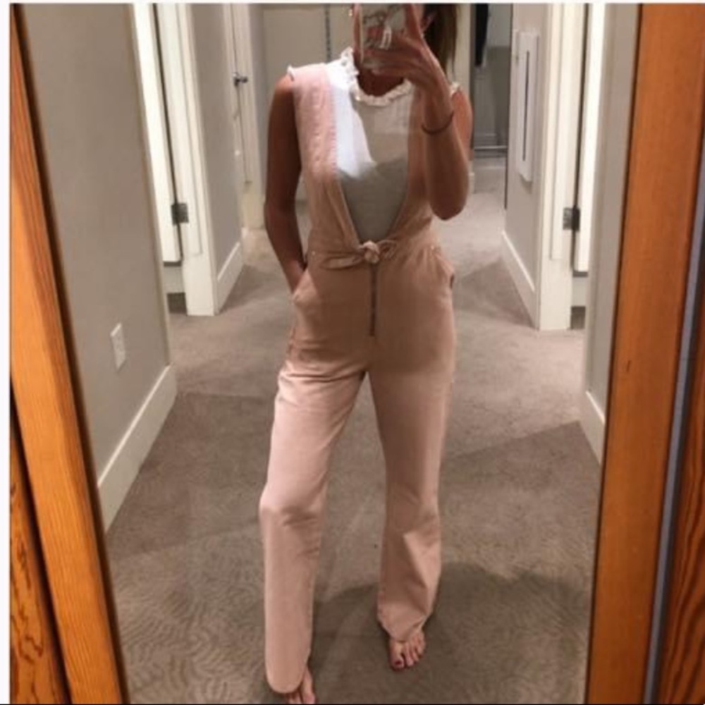 Blush pink overalls